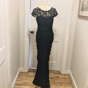 ! Adrianna Papel Flattering Long Navy Blue dress.